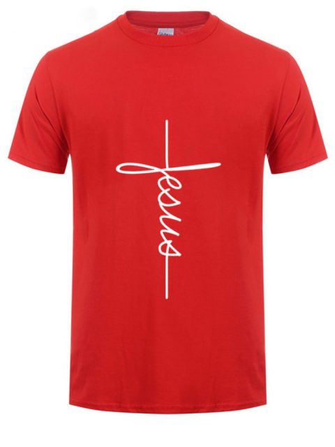 Jesus Cross T-shirts Men, Women, Europe, English, Digital Letters, Street Short Sleeve, Alien, WISH Amazon - Image 8
