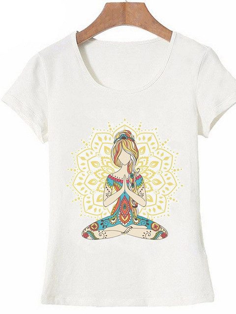 New Women T-shirts Casual Harajuku Buddha Mandala Lotus - Image 6