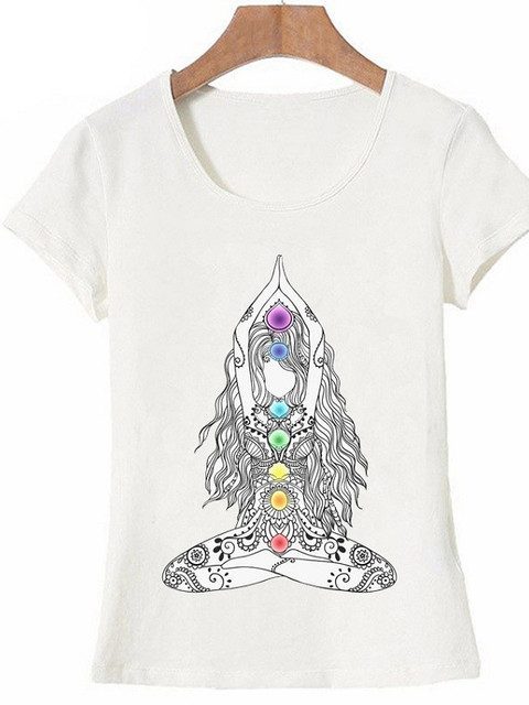 New Women T-shirts Casual Harajuku Buddha Mandala Lotus - Image 3