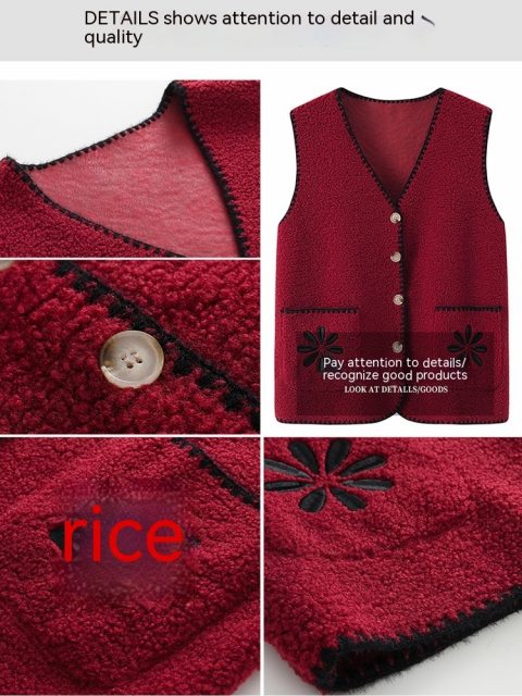 Vest Cardigan For Elderly Women Waistcoat - Image 5