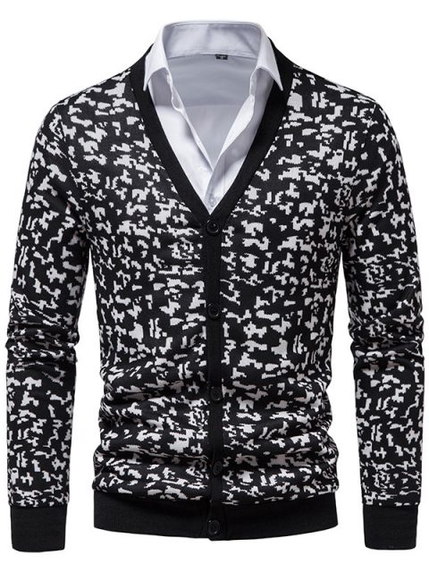 Men's Argyle Cardigans With V-neck Buttons - Image 4