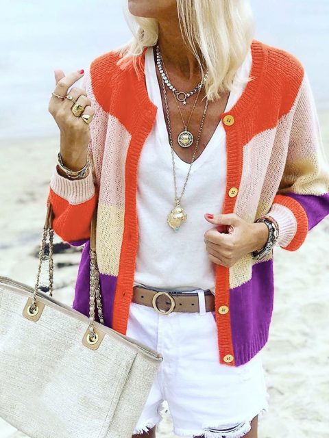 Knit  Cardigan Jacket Sweater Women - Image 3