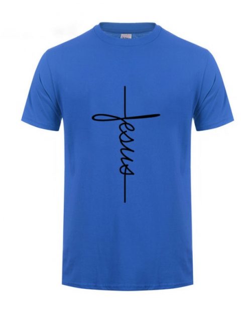 Jesus Cross T-shirts Men, Women, Europe, English, Digital Letters, Street Short Sleeve, Alien, WISH Amazon - Image 9