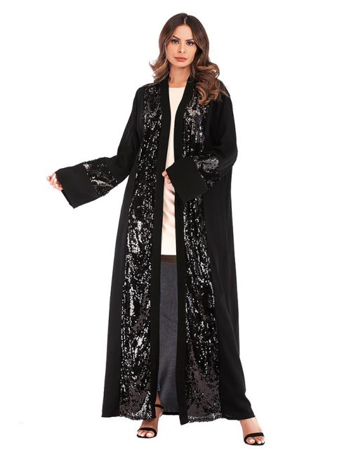 Sequin Patchwork Cardigan Robe For Women - Image 4