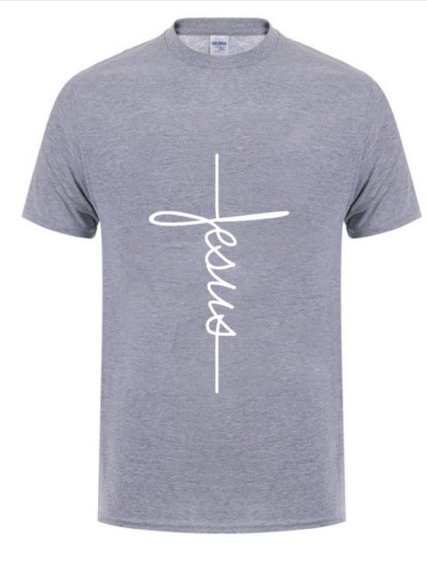 Jesus Cross T-shirts Men, Women, Europe, English, Digital Letters, Street Short Sleeve, Alien, WISH Amazon - Image 5