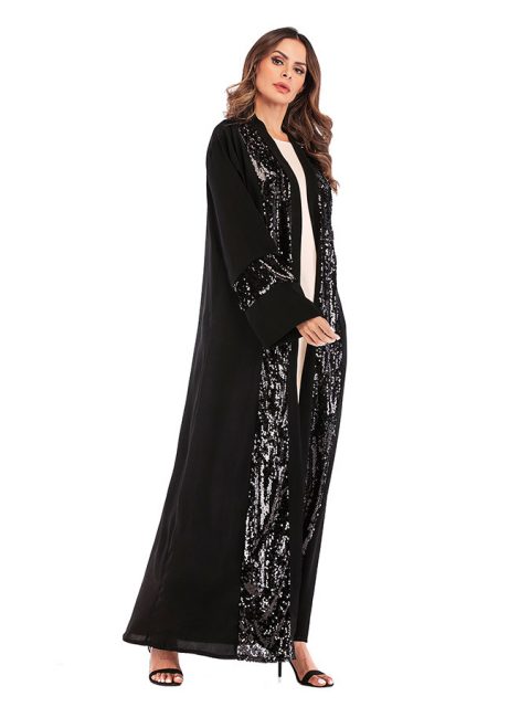 Sequin Patchwork Cardigan Robe For Women - Image 3