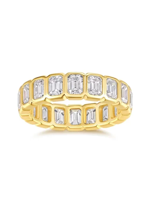 Smyoue Each 3*4mm 0.3CT GRA Certified Moissanite Ring for Women Full Eternity Bands Emerald Cut Pure Silver 925 Wedding Band - Image 14