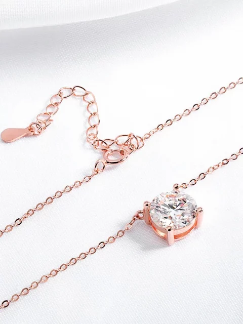 1-5CT Rose Gold Color Moissanite Necklace for Women D Color Sparkling Classic Lab Diamon Pendant Sterling Silver 925 100% - Image 13