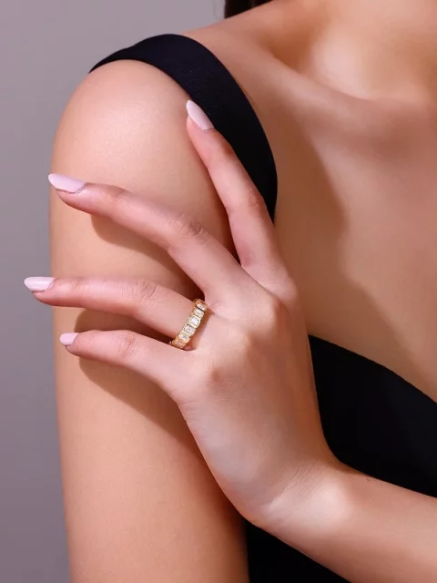 Smyoue Each 3*4mm 0.3CT GRA Certified Moissanite Ring for Women Full Eternity Bands Emerald Cut Pure Silver 925 Wedding Band - Image 12