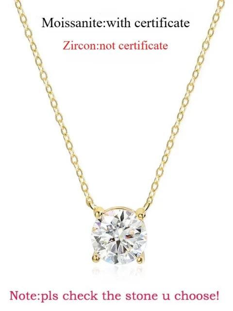 1-5CT Rose Gold Color Moissanite Necklace for Women D Color Sparkling Classic Lab Diamon Pendant Sterling Silver 925 100% - Image 8