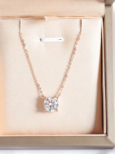 1-5CT Rose Gold Color Moissanite Necklace for Women D Color Sparkling Classic Lab Diamon Pendant Sterling Silver 925 100% - Image 6
