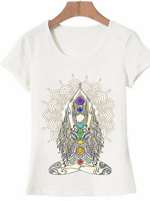 New Women T-shirts Casual Harajuku Buddha Mandala Lotus - Image 5