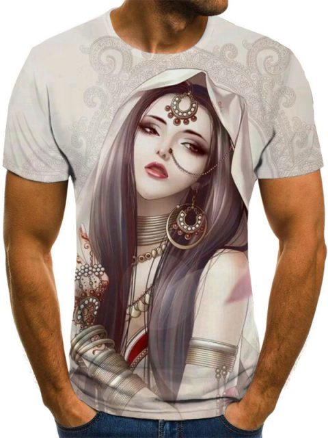 Printed 3DT Shirts Horror Skull Print Short Sleeve T-Shirts For Men And Women - Image 4